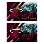 Miami Heat House Flag Personalized Diagonal Stripes Red Best Selling