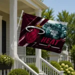 Miami Heat House Flag Personalized Diagonal Stripes Red Best Selling