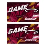 Miami Heat House Flag Personalized Energy Brushstrokes Red Best Selling