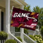 Miami Heat House Flag Personalized Energy Brushstrokes Red Best Selling