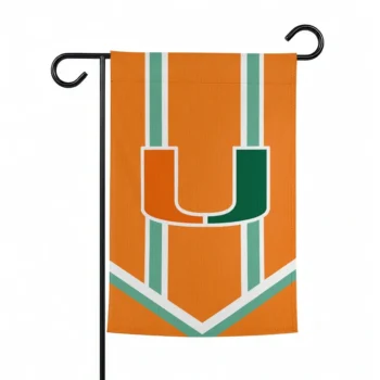 Miami Hurricanes Garden Flag Custom Chevron Stripes Orange Best Selling