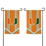 Miami Hurricanes Garden Flag Custom Chevron Stripes Orange Best Selling