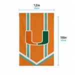 Miami Hurricanes Garden Flag Custom Chevron Stripes Orange Best Selling