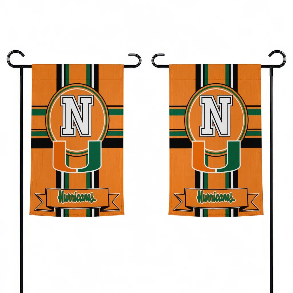 Miami Hurricanes Garden Flag Custom Circle Medallion Orange Fashion Forward Miami Hurricanes Garden Flag Custom Circle Medallion Orange Fashion Forward
