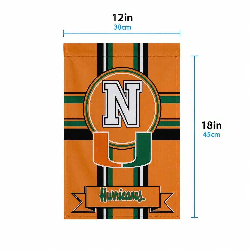 Miami Hurricanes Garden Flag Custom Circle Medallion Orange High Quality Miami Hurricanes Garden Flag Custom Circle Medallion Orange High Quality