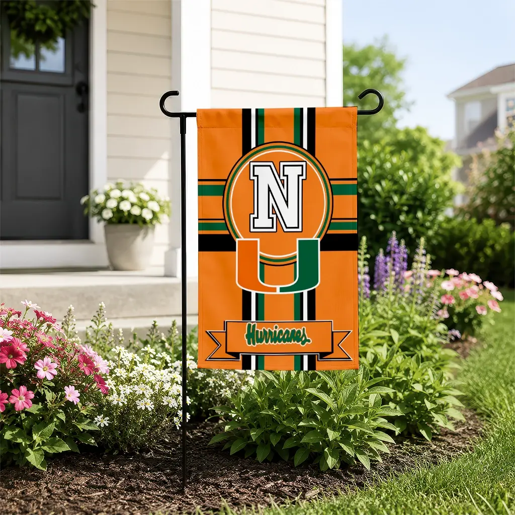 Miami Hurricanes Garden Flag Custom Circle Medallion Orange New Arrival Miami Hurricanes Garden Flag Custom Circle Medallion Orange New Arrival