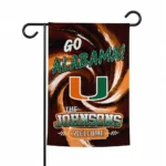 Miami Hurricanes Garden Flag Customized Swirl Vortex Orange Best Selling