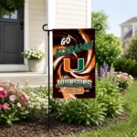 Miami Hurricanes Garden Flag Customized Swirl Vortex Orange Best Selling