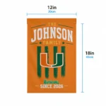 Miami Hurricanes Garden Flag Personalized Distressed Stripes Orange Best Selling