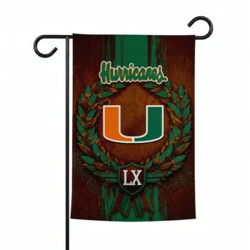 Miami Hurricanes Garden Flag Personalized Laurel Wreath Orange Best Selling
