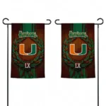 Miami Hurricanes Garden Flag Personalized Laurel Wreath Orange Best Selling