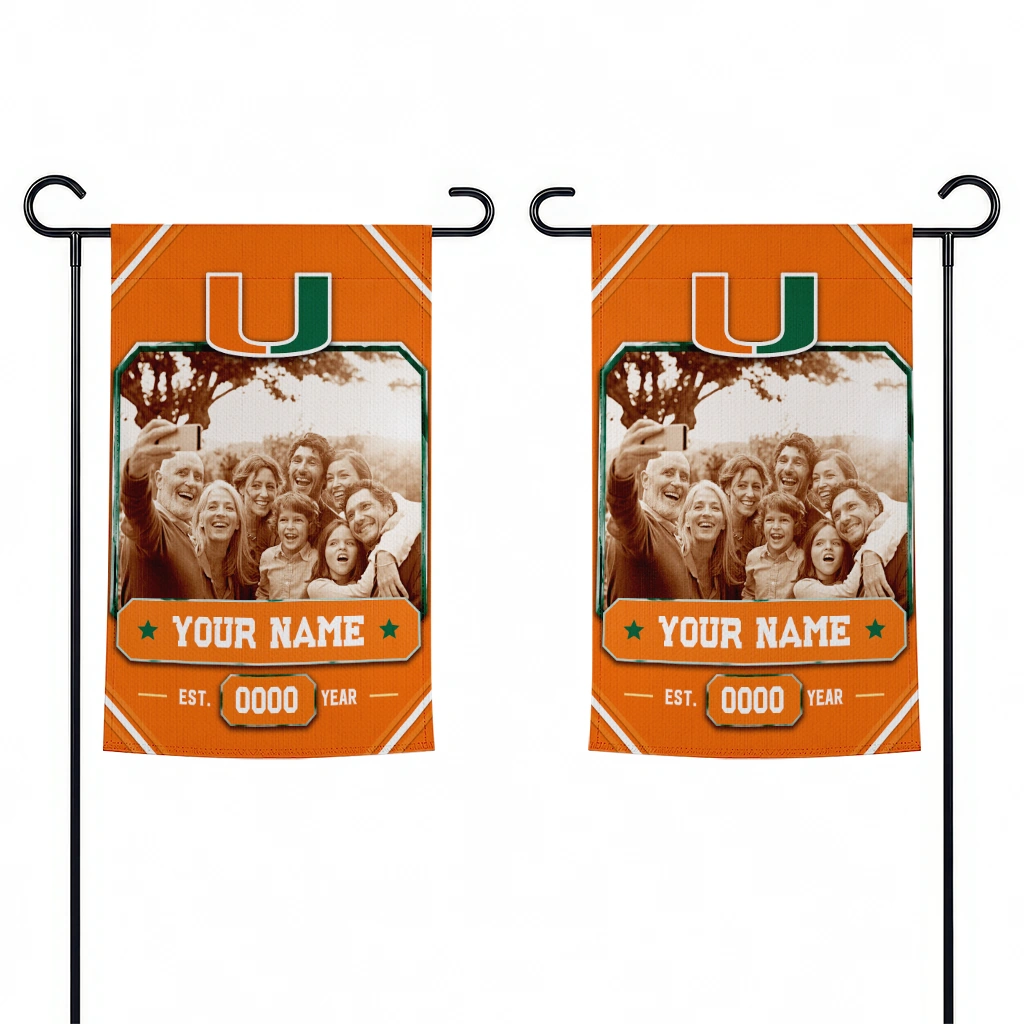 miami-hurricanes-garden-flag-personalized-photo-frame-orange-fashion-forward.webp