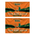Miami Hurricanes House Flag Custom Brushed Streaks Orange Best Selling
