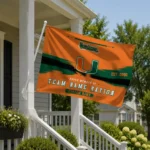 Miami Hurricanes House Flag Custom Brushed Streaks Orange Best Selling