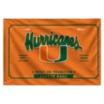 Miami Hurricanes House Flag Custom Ornate Border Orange Best Selling