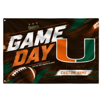Miami Hurricanes House Flag Customized Action Streaks Orange Best Selling