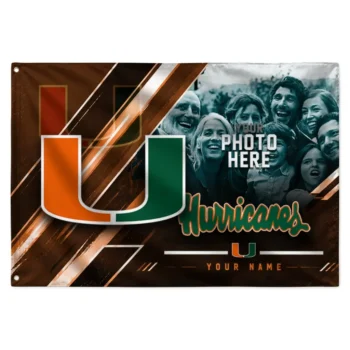 Miami Hurricanes House Flag Customized Diagonal Stripes Orange Best Selling