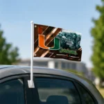 Miami Hurricanes House Flag Customized Diagonal Stripes Orange Best Selling