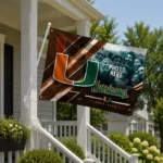 Miami Hurricanes House Flag Customized Diagonal Stripes Orange Best Selling