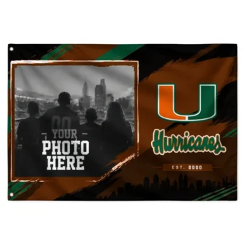 Miami Hurricanes House Flag Personalized Framed Photo Orange Black Best Selling