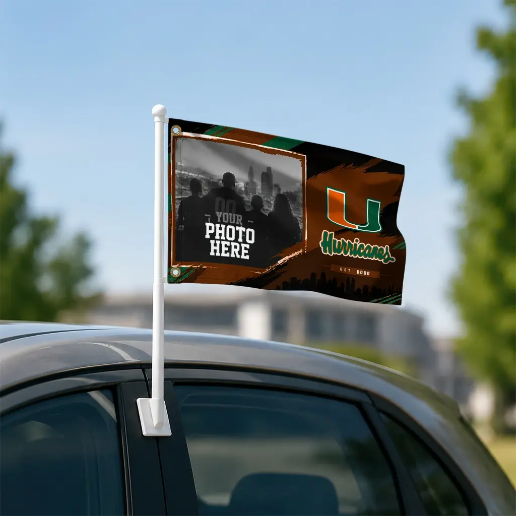 Miami Hurricanes House Flag Personalized Framed Photo Orange Black Latest Model Miami Hurricanes House Flag Personalized Framed Photo Orange Black Latest Model