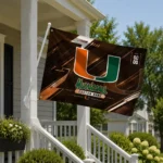 Miami Hurricanes House Flag Personalized Speed Slashes Orange Best Selling
