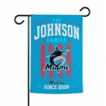 Miami Marlins Garden Flag Custom Distressed Stripes Blue Best Selling