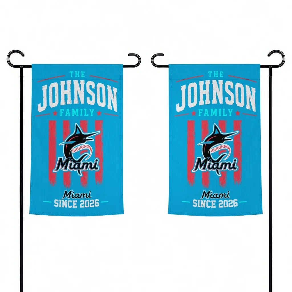 Miami Marlins Garden Flag Custom Distressed Stripes Blue Fashion Forward Miami Marlins Garden Flag Custom Distressed Stripes Blue Fashion Forward