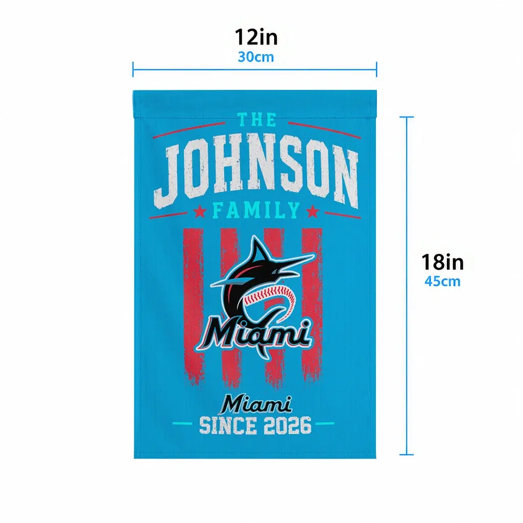 Miami Marlins Garden Flag Custom Distressed Stripes Blue High Quality Miami Marlins Garden Flag Custom Distressed Stripes Blue High Quality