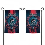 Miami Marlins Garden Flag Custom Laurel Wreath Blue Best Selling