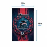 Miami Marlins Garden Flag Custom Laurel Wreath Blue Best Selling