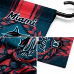 Miami Marlins Garden Flag Custom Laurel Wreath Blue Best Selling