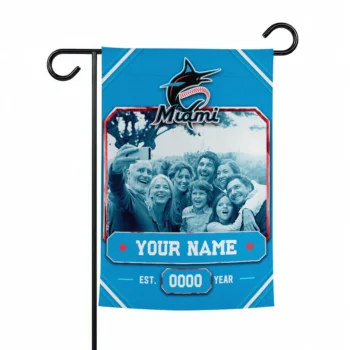 Miami Marlins Garden Flag - Custom Photo Frame Blue