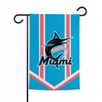 Miami Marlins Garden Flag Customized Chevron Stripes Blue Best Selling