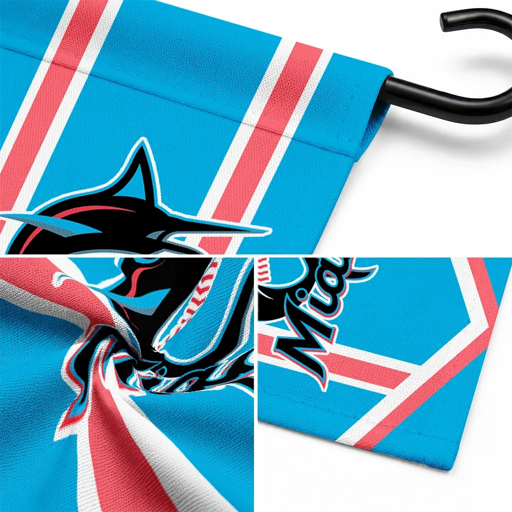 Miami Marlins Garden Flag Customized Chevron Stripes Blue Latest Model Miami Marlins Garden Flag Customized Chevron Stripes Blue Latest Model