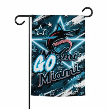 Miami Marlins Garden Flag Personalized Glowing Star Blue Best Selling