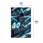 Miami Marlins Garden Flag Personalized Glowing Star Blue Best Selling