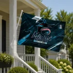Miami Marlins House Flag Custom Speed Slashes Blue Best Selling