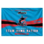 Miami Marlins House Flag Customized Brushed Streaks Blue Best Selling