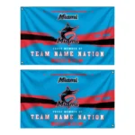 Miami Marlins House Flag Customized Brushed Streaks Blue Best Selling