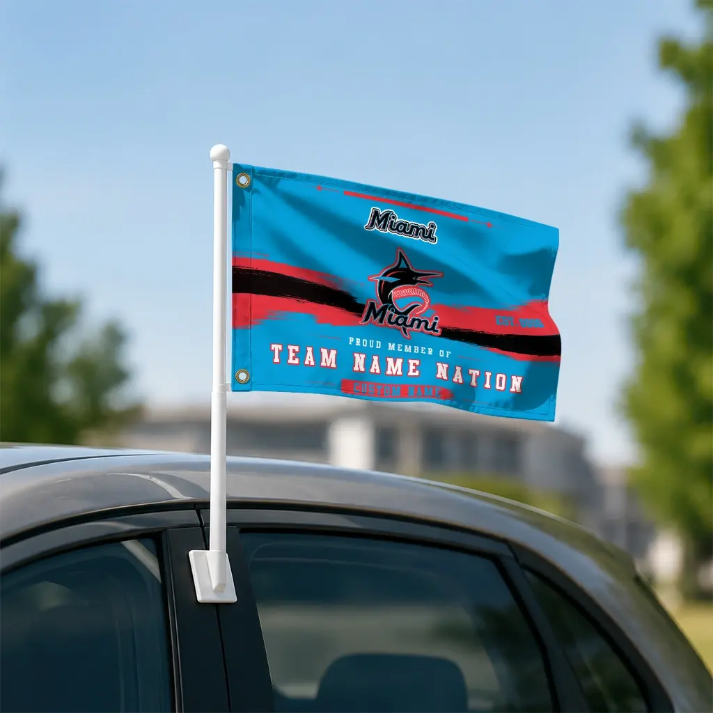 Miami Marlins House Flag Customized Brushed Streaks Blue Latest Model Miami Marlins House Flag Customized Brushed Streaks Blue Latest Model