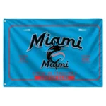 Miami Marlins House Flag Customized Ornate Border Blue Best Selling