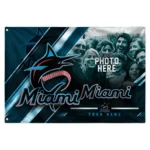 Miami Marlins House Flag Personalized Diagonal Stripes Blue Best Selling