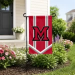 Miami Redhawks Garden Flag Custom Chevron Stripes Red Best Selling