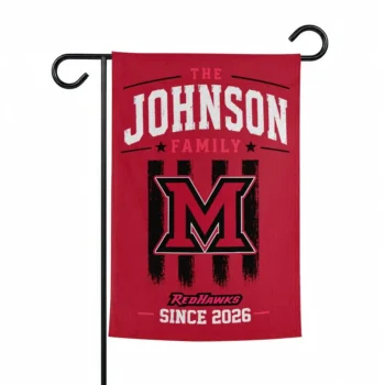 Miami Redhawks Garden Flag Personalized Distressed Stripes Red Best Selling