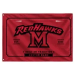 Miami Redhawks House Flag Custom Ornate Border Red Best Selling