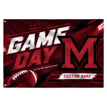 Miami Redhawks House Flag Customized Action Streaks Red Best Selling