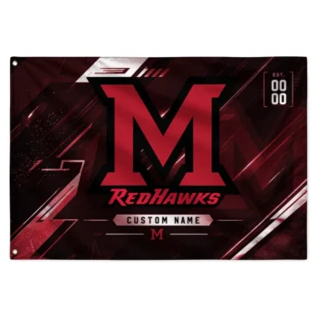 Miami Redhawks House Flag Personalized Speed Slashes Red Best Selling