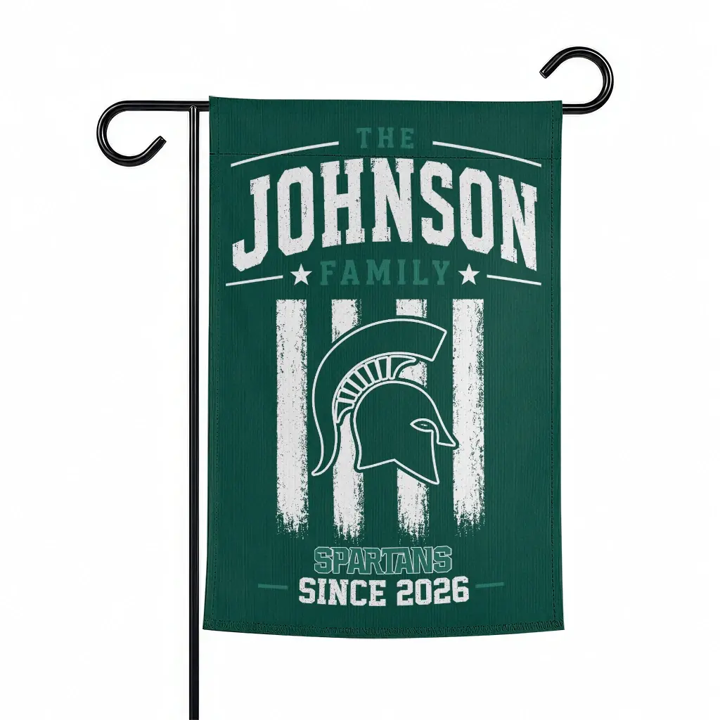 Michigan State Spartans Garden Flag Custom Distressed Stripes Green Best Selling Michigan State Spartans Garden Flag Custom Distressed Stripes Green Best Selling