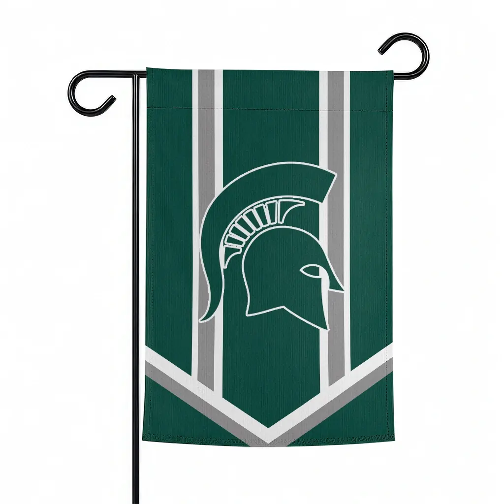 Michigan State Spartans Garden Flag Customized Chevron Stripes Green Best Selling Michigan State Spartans Garden Flag Customized Chevron Stripes Green Best Selling